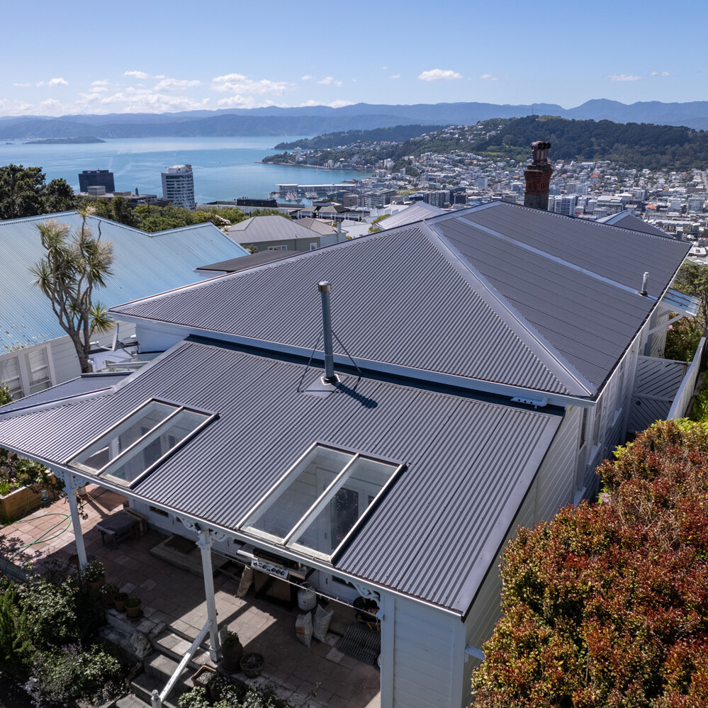 Close up shot of a roof in Kelburn