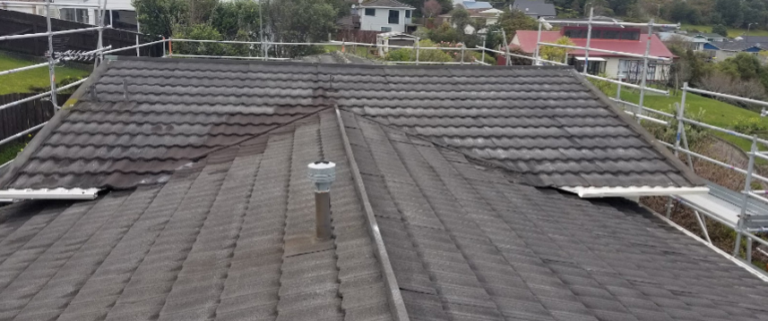 Close up of asbestos on a roof