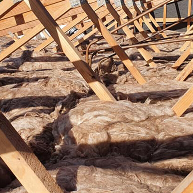 Eye level view of roof insulation